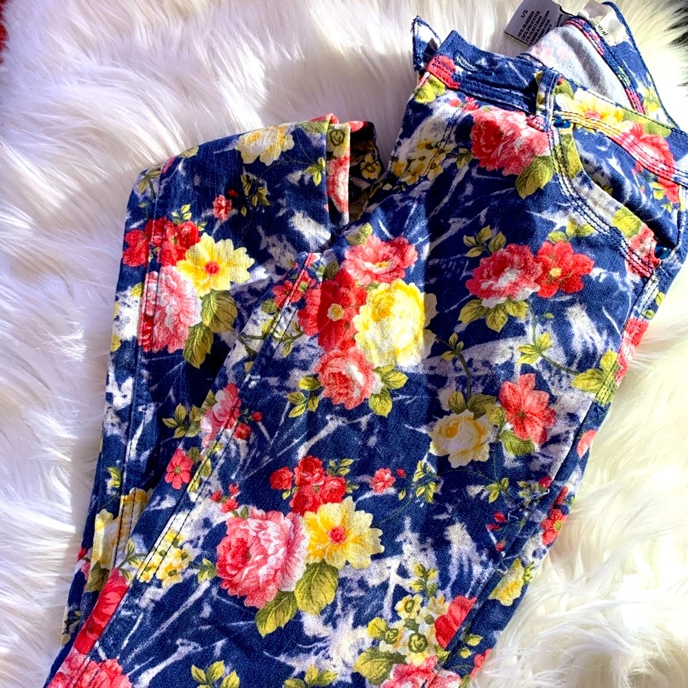 Colorful Floral Skinny Jeans